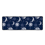 White And Blue Celestial Pattern Print Long Kitchen Mat