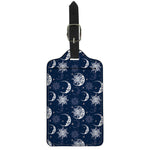 White And Blue Celestial Pattern Print Luggage Tag
