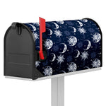White And Blue Celestial Pattern Print Mailbox Cover