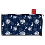 White And Blue Celestial Pattern Print Mailbox Cover