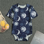 White And Blue Celestial Pattern Print Men's Bodysuit