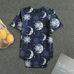 White And Blue Celestial Pattern Print Men's Bodysuit