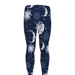 White And Blue Celestial Pattern Print Men's leggings