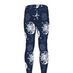 White And Blue Celestial Pattern Print Men's leggings