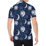 White And Blue Celestial Pattern Print Men's Shirt