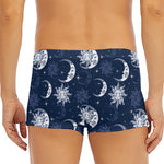 White And Blue Celestial Pattern Print Men's Short Boxer Briefs