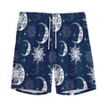 White And Blue Celestial Pattern Print Men's Athletic Shorts