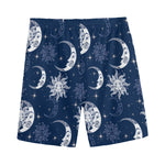 White And Blue Celestial Pattern Print Men's Sports Shorts