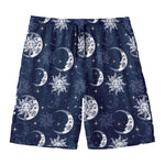 White And Blue Celestial Pattern Print Men's Swim Trunks