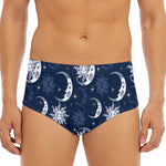 White And Blue Celestial Pattern Print Men's Triangle Swim Briefs