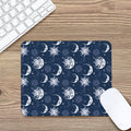 White And Blue Celestial Pattern Print Mouse Pad