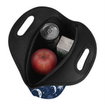 White And Blue Celestial Pattern Print Neoprene Lunch Bag