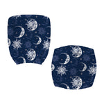 White And Blue Celestial Pattern Print Office Chair Cover