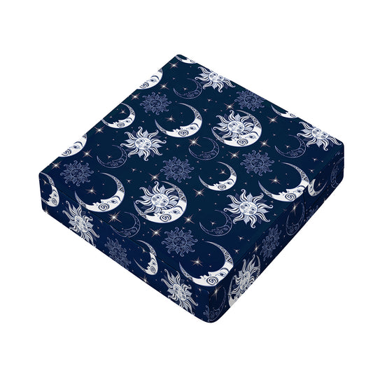 White And Blue Celestial Pattern Print Outdoor Seat Cushion Cover