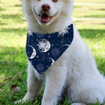 White And Blue Celestial Pattern Print Over The Collar Dog Bandana