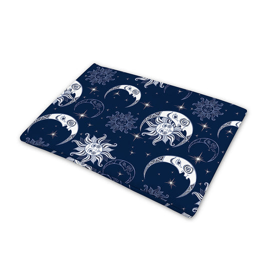 White And Blue Celestial Pattern Print Pet Cooling Mat Cover