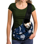 White And Blue Celestial Pattern Print Pet Sling Carrier