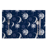 White And Blue Celestial Pattern Print Placemat