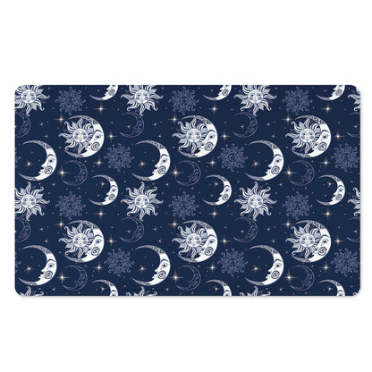 White And Blue Celestial Pattern Print Polyester Doormat