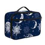White And Blue Celestial Pattern Print Portable Lunch Bag