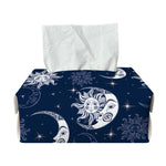 White And Blue Celestial Pattern Print Rectangle Tissue Box Cover