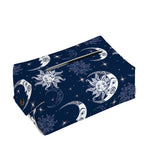 White And Blue Celestial Pattern Print Rectangle Tissue Box Cover