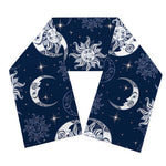 White And Blue Celestial Pattern Print Scarf