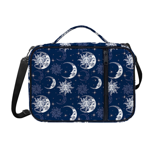 White And Blue Celestial Pattern Print Shoulder Strap Bible Bag