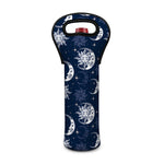 White And Blue Celestial Pattern Print Single Neoprene Wine Tote