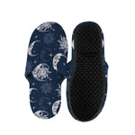 White And Blue Celestial Pattern Print Slippers
