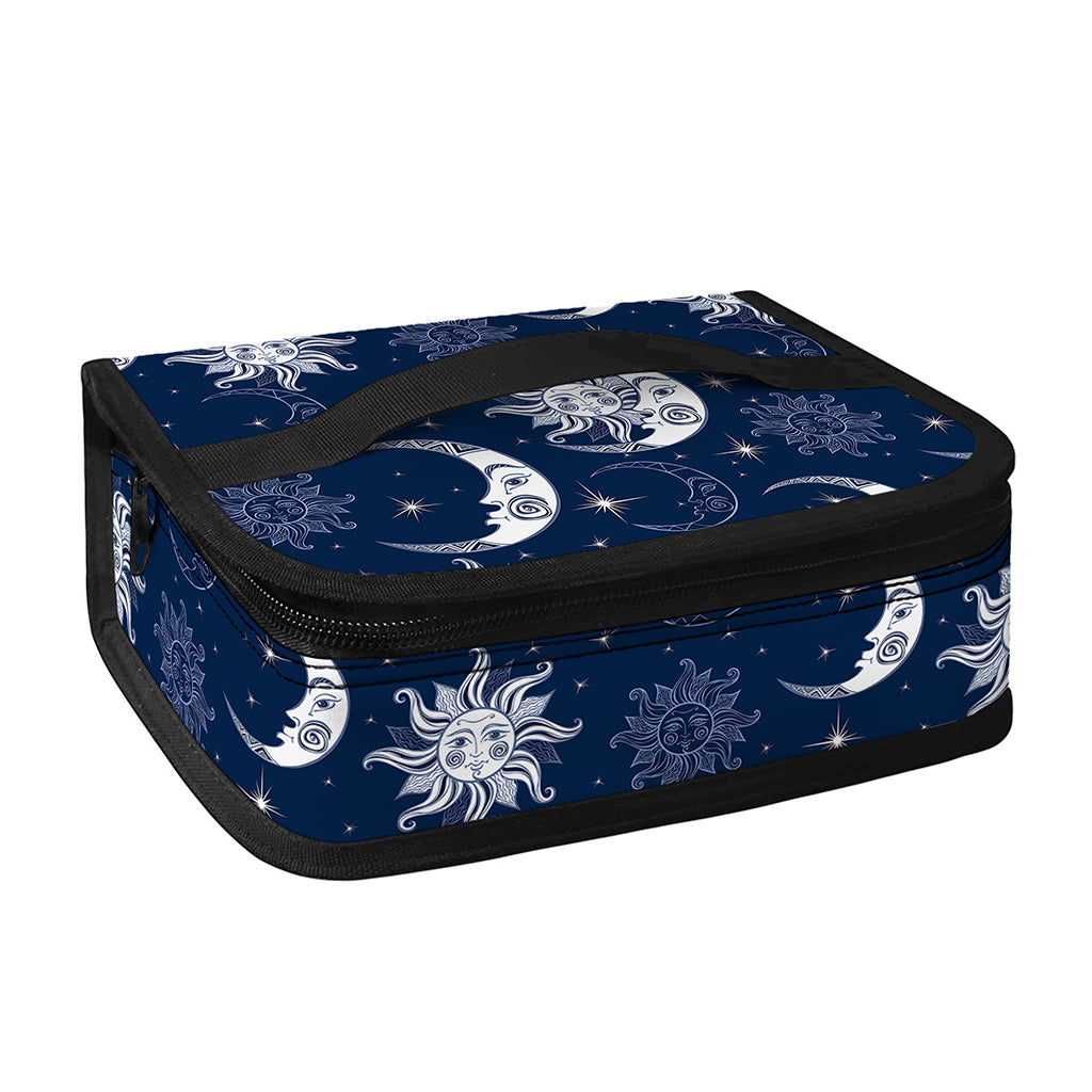 White And Blue Celestial Pattern Print Small Lunch Bag