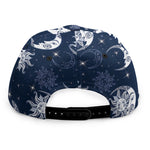 White And Blue Celestial Pattern Print Snapback Cap
