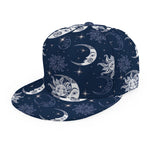 White And Blue Celestial Pattern Print Snapback Cap