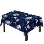 White And Blue Celestial Pattern Print Tablecloth