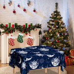 White And Blue Celestial Pattern Print Tablecloth
