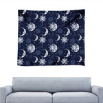 White And Blue Celestial Pattern Print Tapestry