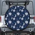 White And Blue Celestial Pattern Print Tire Cover
