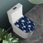 White And Blue Celestial Pattern Print Toilet Lid Cover