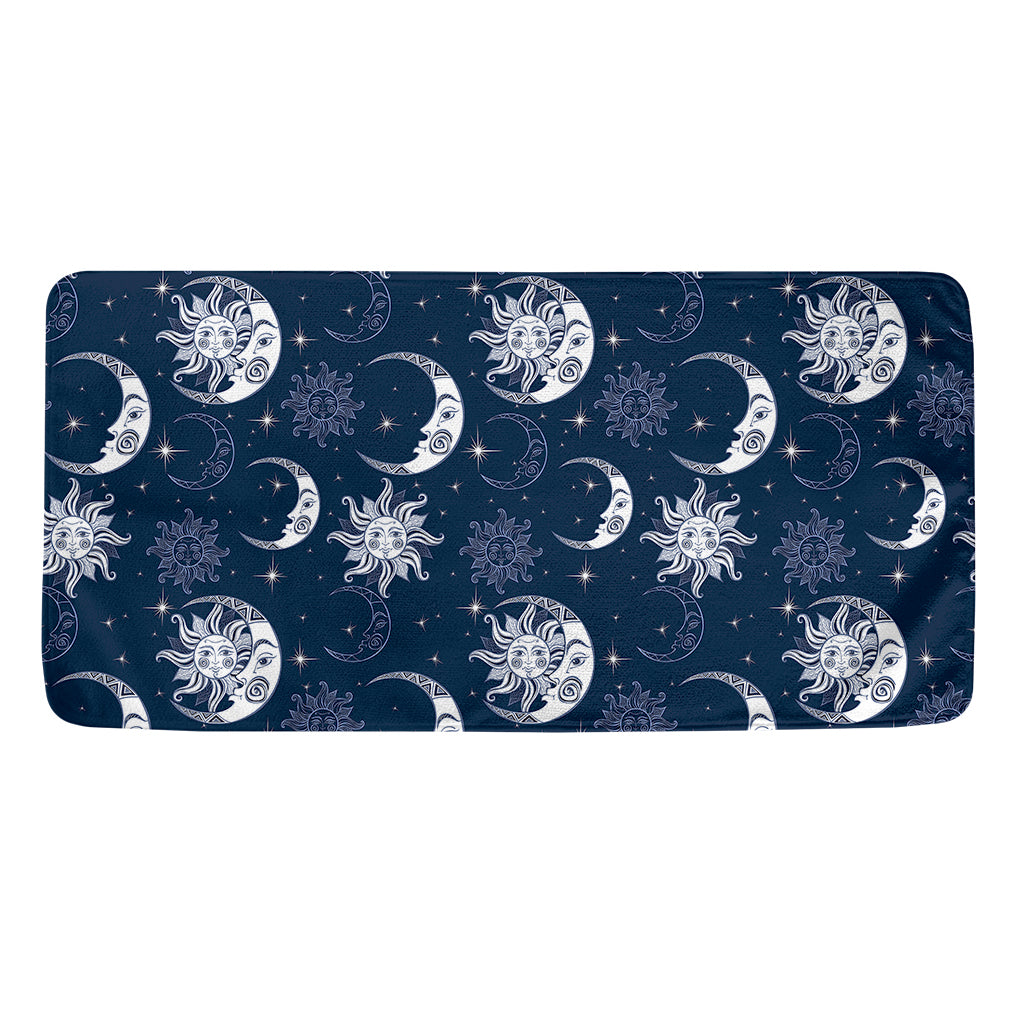 White And Blue Celestial Pattern Print Towel