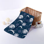 White And Blue Celestial Pattern Print Towel