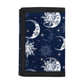 White And Blue Celestial Pattern Print Trifold Wallet