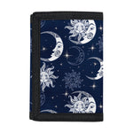White And Blue Celestial Pattern Print Trifold Wallet