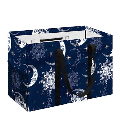 White And Blue Celestial Pattern Print Utility Tote Bag