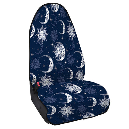 White And Blue Celestial Pattern Print Waterproof Car Seat Cover
