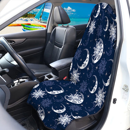 White And Blue Celestial Pattern Print Waterproof Car Seat Cover