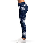 White And Blue Celestial Pattern Print Women's Leggings