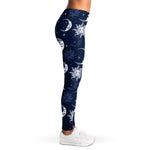 White And Blue Celestial Pattern Print Women's Leggings