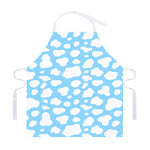 White And Blue Cow Print Adjustable Apron