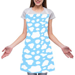 White And Blue Cow Print Adjustable Apron