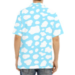White And Blue Cow Print Aloha Shirt